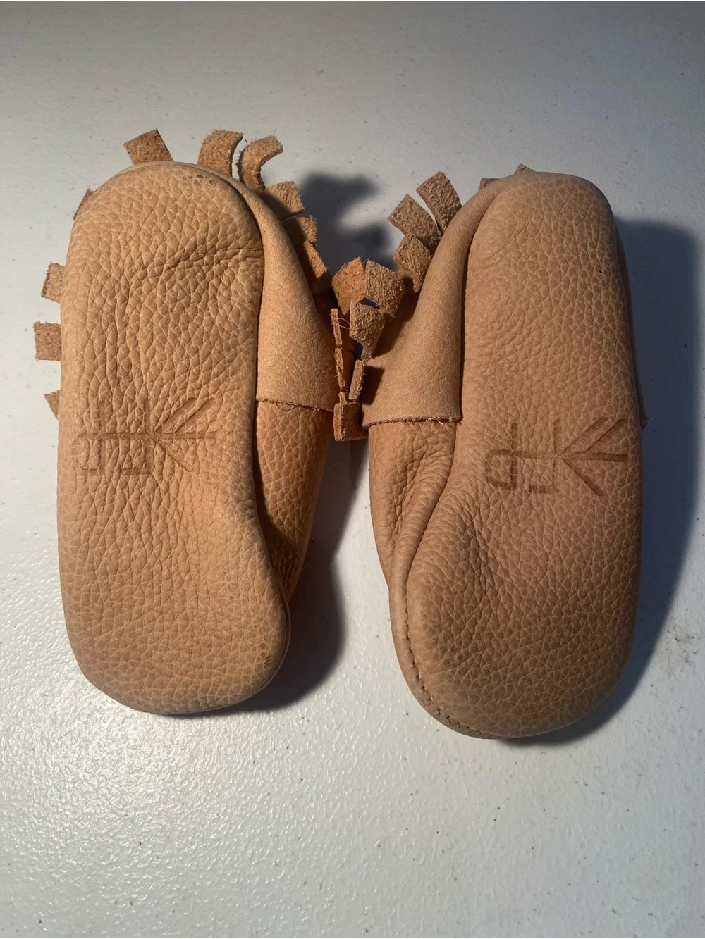 Freshly Picked Tan Fringe Moccasins for Kids